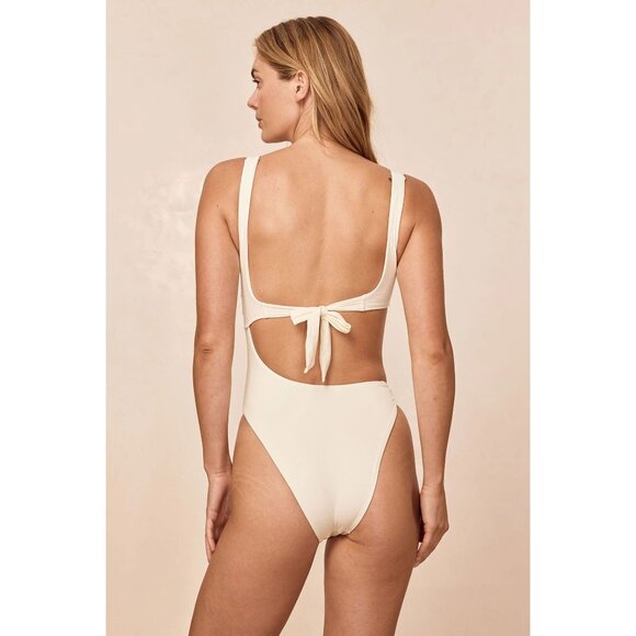 MONDAY Swimwear St. Barth's One Piece Swimsuit in Ivory - Picture 3 of 5